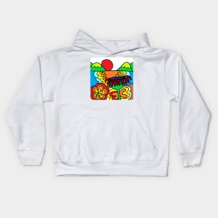 On the beach at sunset Kids Hoodie